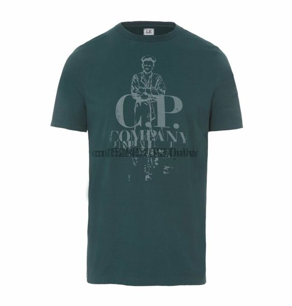 

t-shirt uomo cp company 04cmts071a005100w maglia cotone vered nera blu nuova