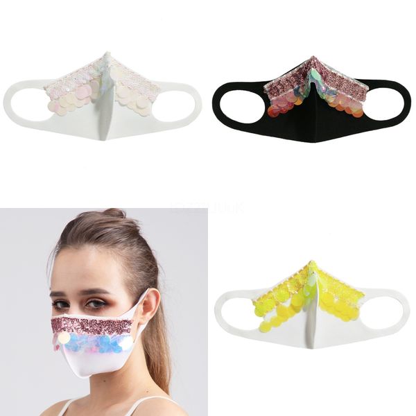 

woman mask on stick eyeline masquerade party mask sequin lace edge lateral flower gold silver white color epacket#382, Black