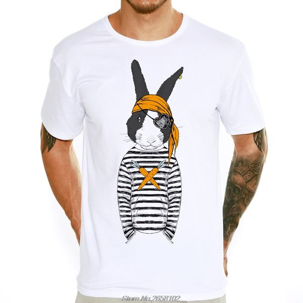 

men's funny pirate rabbit printed t shirt male summer cool design short sleeve tee tshirt harajuku streetwear