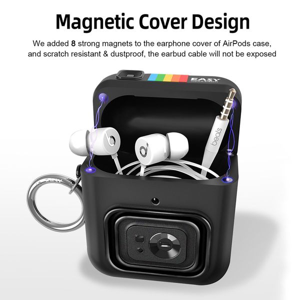 

мода airpods 1/2 случай polaroid камеры творческие гарнитуры bluetooth защитный рукав многофункциональная гарнитура для хранения рукава-1