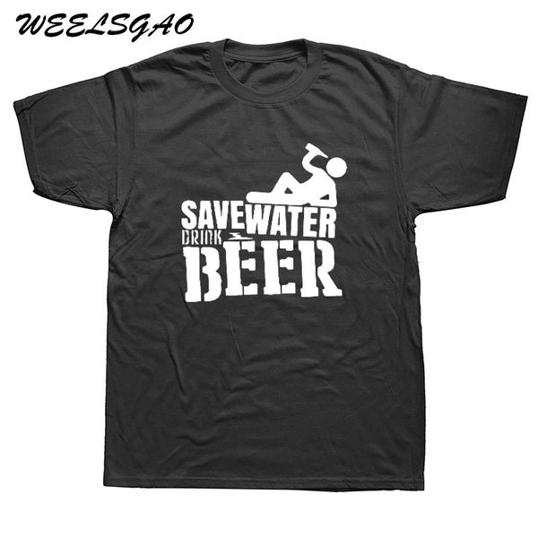 

save water drink beer men's t-shirt new arrival male tees summer casual boy's funny print men t shirt camisetas