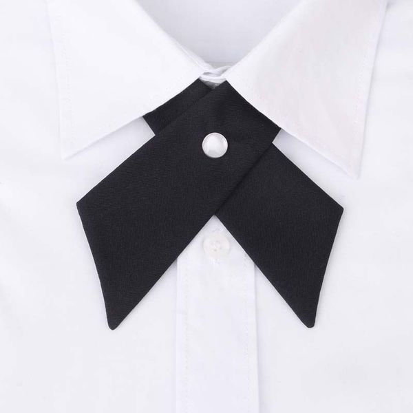 

mantieqiangway cross collar tie for men formal solid color wedding party button bowknot women bow ties brand cravat neck ties, Blue;purple