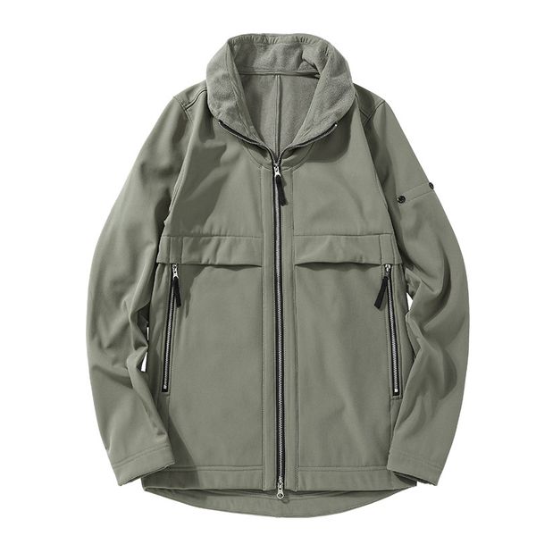 

Stone Pirates 20ss Autumn and winter Thin Polar fleece thermal jacket Solid color Lapel coat free shipping