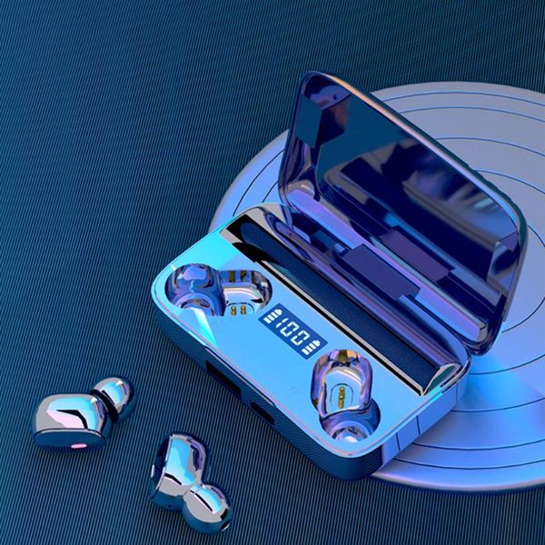 

двойной микрофон беспроводные наушники f9 tws наушники 9d стерео музыка bluetooth-гарнитура 5,0 сенсорный earbud с 1200mah зарядка box