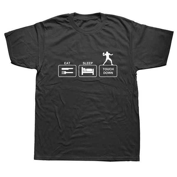 

eat sleep touchdown american footballer o neck men short sleeve t shirt custom printed t-shirts
