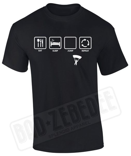 

2019 горячие продажи 100% хлопок eat sleep перейти repeat футболку | забавный парашют skydive skydiver sky dive подарков