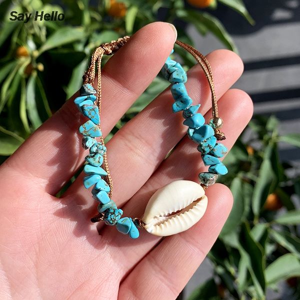 

поздороваться boho способа handmade shell браслет beads веревка плетеная регулируемый дамы браслет boho подарка ювелирных изделий женщины b1, Black