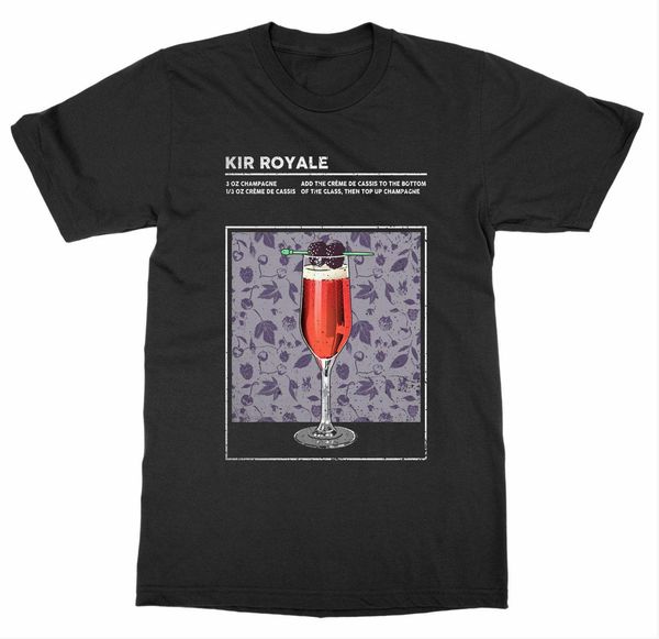 

kir royale t-shirt mixed drink cocktail alcohol bartender booze happy hour sfashion 2020 summer new men cotton print t shirt