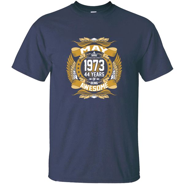 

fitted may 1973 44 years of being awesome t-shirt for mens outfit o-neck clothing comic tshirts short-sleeve tee shirt