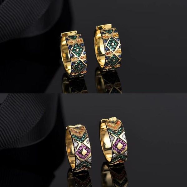 

asymmetrical colorful earbuckles earrings earrings ear clips striped geometric rings crescent moon retro fashion, Silver