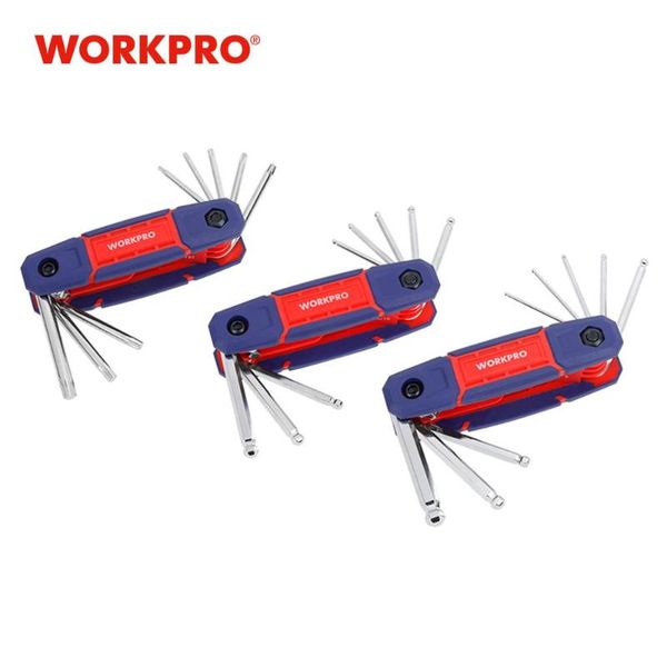 

workpro 25pc hex key set rubber grip folding hex key tool kits