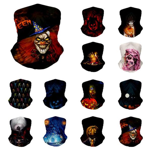 

halloween scarf men cycling motorcycle balaclava head scarves outdoor windproof sports headband neck warmer bandanas, Black