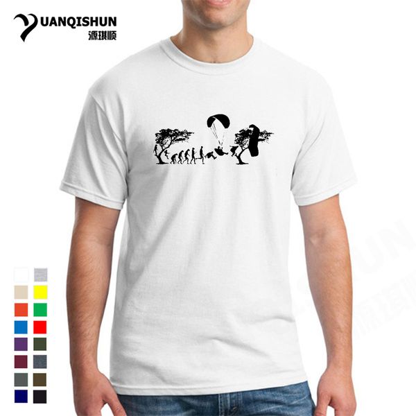 

16 цветов 100% хлопок t-shirt параплан evolution тройники параплан смешной crew neck коротким рукавом одежда классические мужские футболки