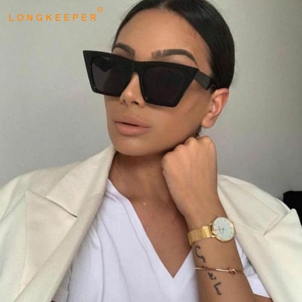 

sunglasses fashion square women brand designer luxury cat eye sun glasses classic vintage oversized shades ladies, White;black