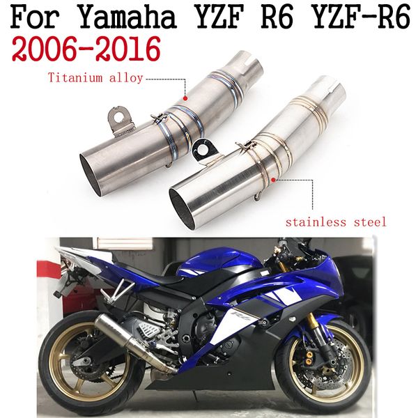 

для yzf r6 yzf-r6 2006-2020 мотоцикл выхлопных выхлопных выхлопных выхлопных выхлопных выхлопных трубах mid link conter const const на нержа