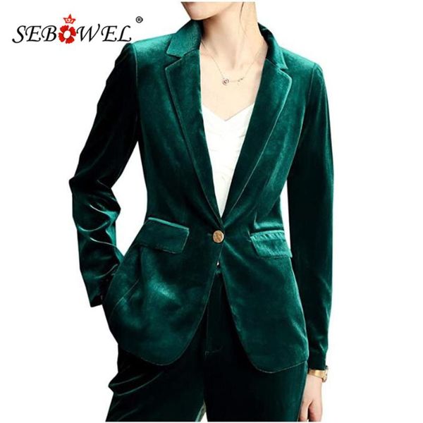 

sebowel velvet blazer suit women's fashion coat new spring autumn office lady work blazers jackets plus size s-4xl, White;black