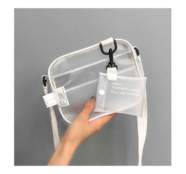 

causual woman crossbody bags pvc transparent clear shoulder bag jelly small phone bags handbag with card holder
