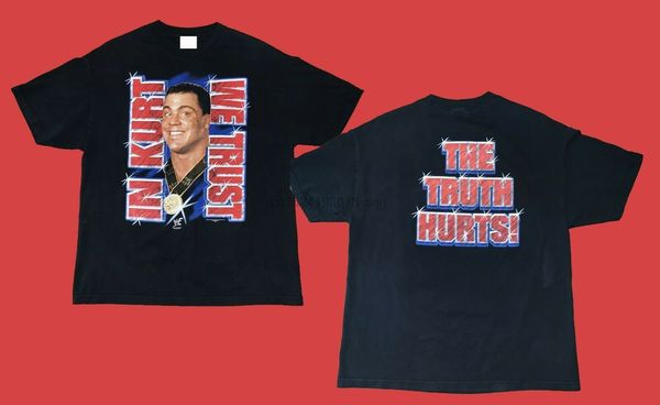 

rare vintage kurt angle wwf 2001 in kurt we trust t shirt size s-2xl reprint