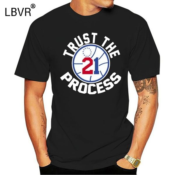 

мода logo печати футболка черного embiid philadelphia trust процесс t shirt