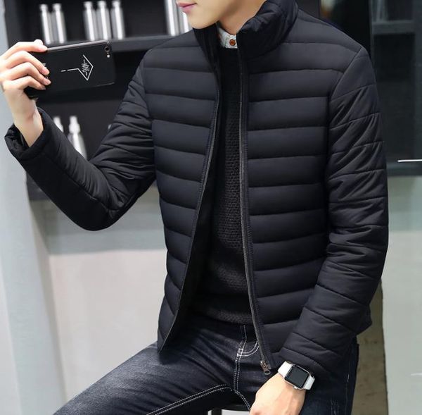 

mens designer jackets winter solid color stand collar outdoor warm mens coats fashion casual outerwear males clothing, Black;brown