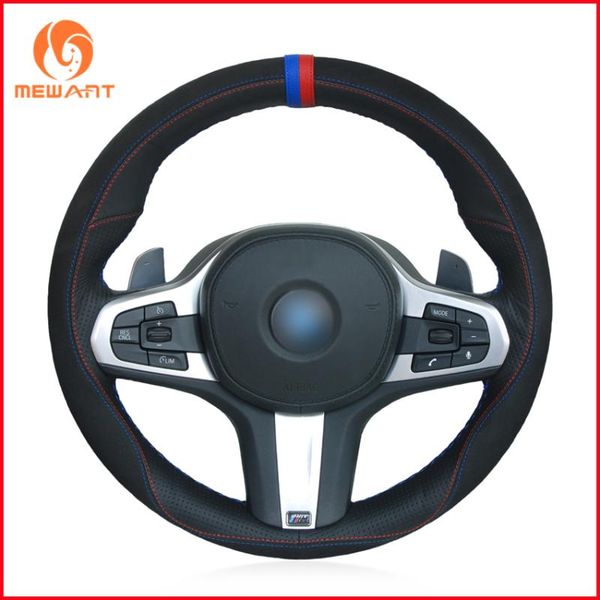 

mewant black suede black кожаный руль обложка колеса для g30 525i 530i 530d m550i m550d 2020 2020 g32 630i 640i m
