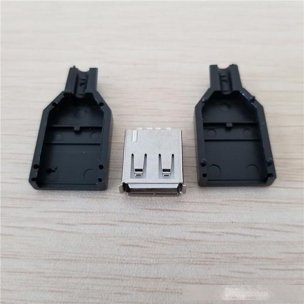 

10set/lot usb 2.0 type a female adapter with housing diy connector black