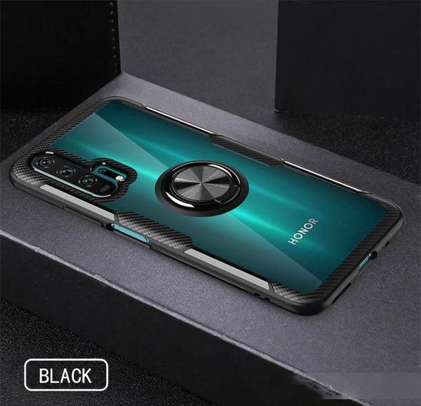 

transparent ring case for huawei honor 20 pro nova 5t p30 p20 mate 20 10 lite 8s phone shockproof holder cover case honor 20 pro