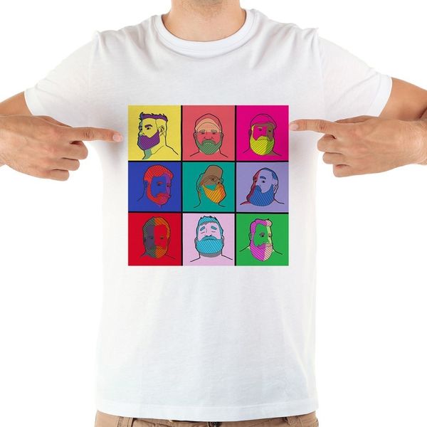 

pop beard funny t shirt men 2020 summer new white casual homme cool tshirt harajuku street wear t-shirt