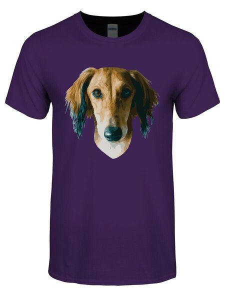 

t shirt saluki mens purple