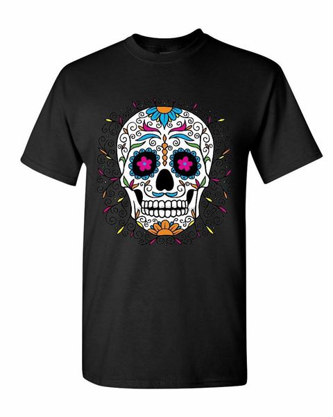 

цветочная сахарный череп день мертвой футболки диа-де-лос-muertos tee новые тенденции футболочка