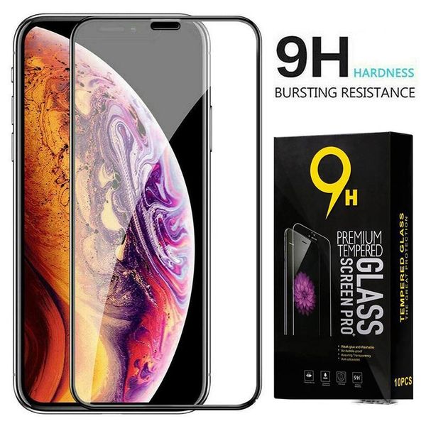 

tempered glass full coverage curved screen protector film guard for iphone 12 pro max 11 xs xr x 8 7 6 6s plus se 2020 with retail box