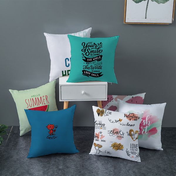 

cushion/decorative pillow pillowcase home decoration textile modern simple letter watercolor printing cushion cover household items fur