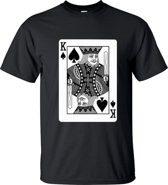 

funny king ace queen jack playing cards poker spade k t-shirt printed short sleeve unique men t shirts
