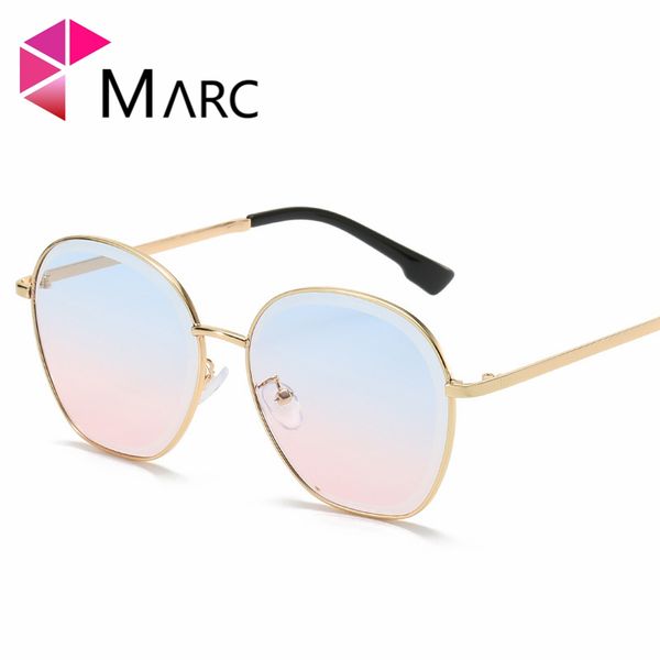 

marc new2020 men round sunglasses women fashion brand designer vintage gradient ocean lens eyewear for female sun glasses uv400, White;black