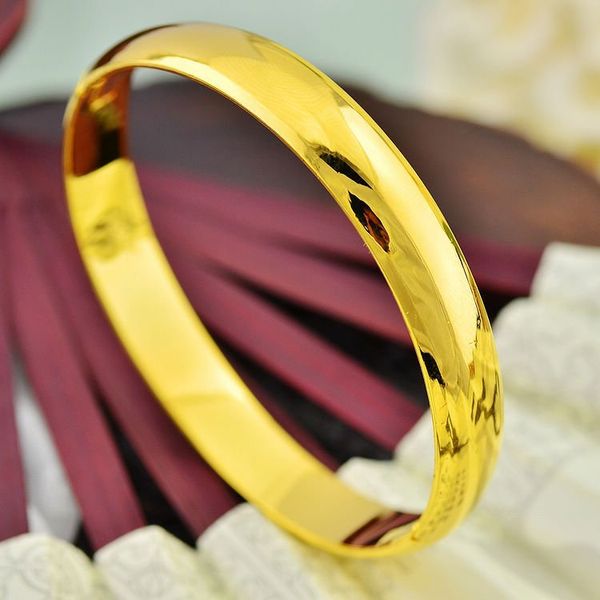 

smooth arc face bangle yellow gold filled classic womens bangle & bracelet openable dia 58mm, Black