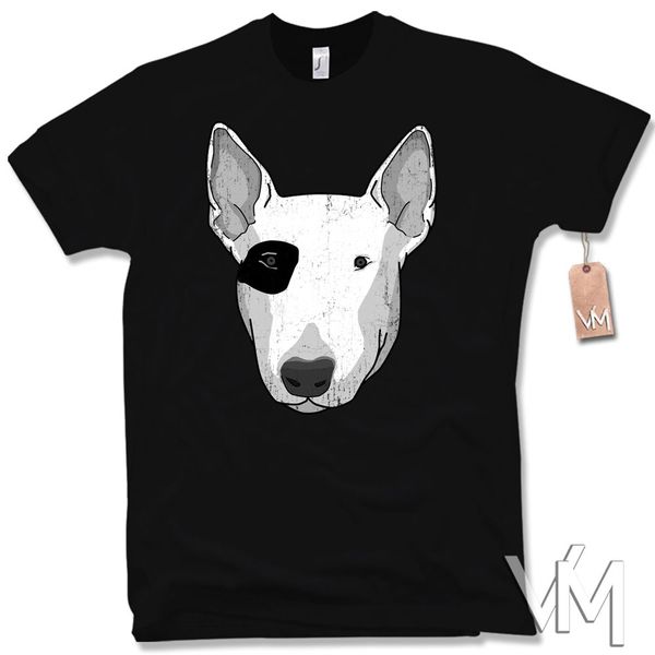 

men t-shirt cotton men short sleeve tee shirts bull terrier old school t-shirt-cult gift fun vintage terrier dog design t-shirt