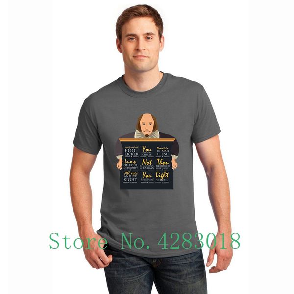 

shakespeare insults gift t-shirt short sleeve letter fitness men t shirt solid color camisetas cotton awesome quality