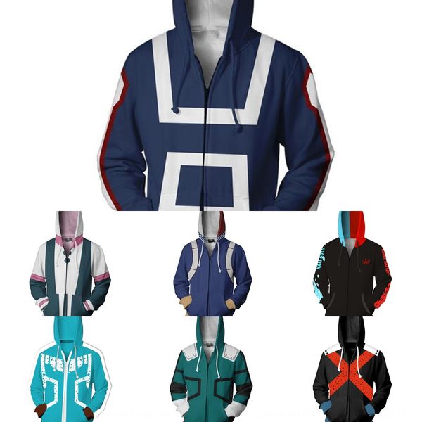 

day animation my herocosplay3d anime peripheral with cap long sleeve day animation my herocosplay3d sweater anime peripheral with cap long, Black
