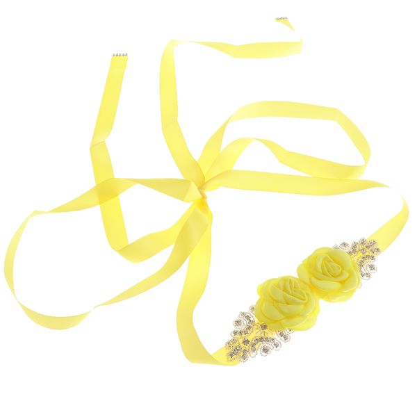 

elegant bridal flower rhinestone sash belt wedding dress belts, White