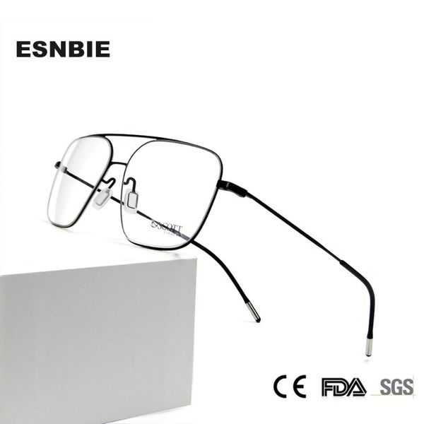 

ultralight alloy glasses frame men square myopia optical prescription eyeglasses frame for male pilot korean eyewear, Black