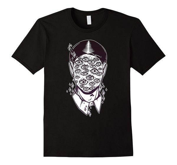 

2019 fashion dali surreal tshirt - noir retro eyes on face tattoo art tee tee shirt