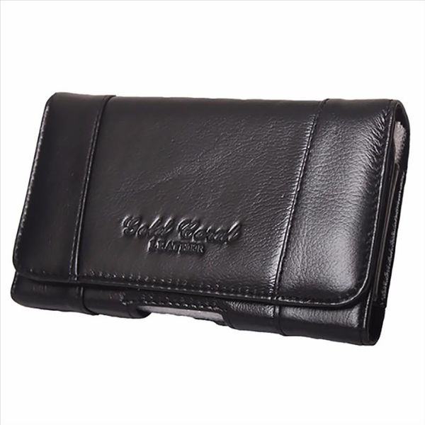 

men genuine leather cowhide cell mobile phone case cover skin belt waist bag travel vintage designer male hip bum fanny pack new
