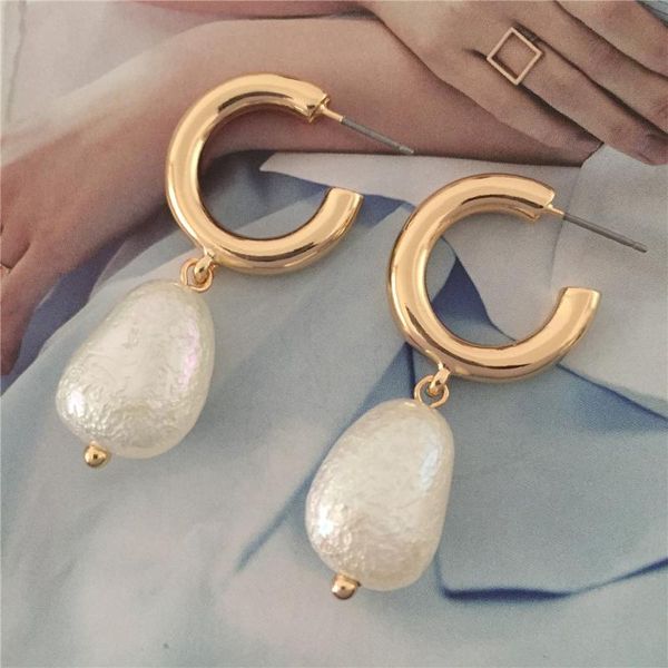 

trend simulation pearl long earrings female white round pearl wedding pendant earrings fashion korean jewelry, Silver