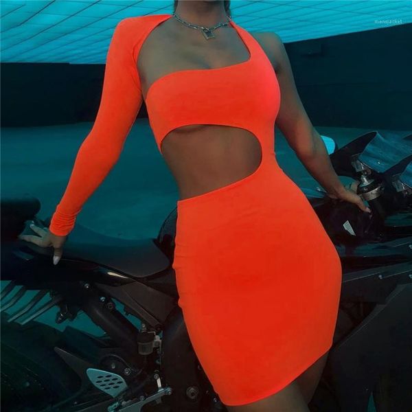 

out dresses solid ladies bodycon dresses skinny female party dresses summer womens single long sleeve hollow, White;black