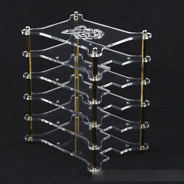 

demo board accessories 1-5 layer raspberry pi 4 model b acrylic case clear transparent shell enclosure cover with logo for raspberry pi