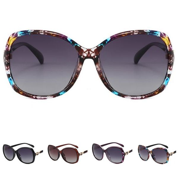 

fashion women polarized sunglasses temperament sun glases flower temples eyewear anti-uv spectacles oversize frame eyeglasses adumbral a, White;black