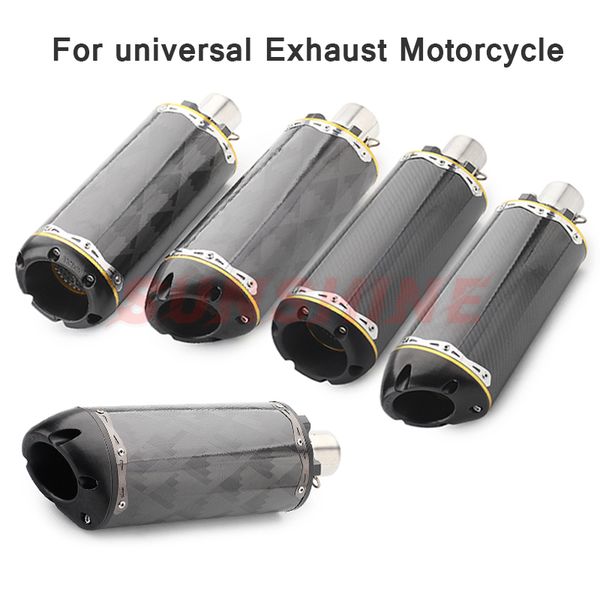 

universal motorcycle exhaust muffler two brother escape moto pitbike motorcross modified for z1000 zx6r mt03 ninja400 cbr650r r3