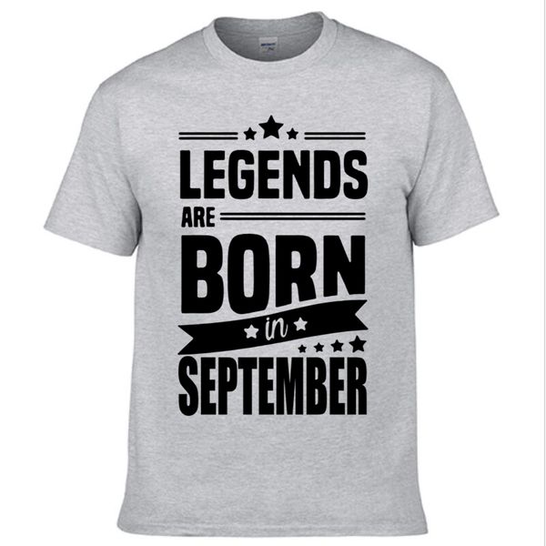 

2018 men t-shirt legends are born in september funny birthday gift t shirt male fashion cool printed summer tees