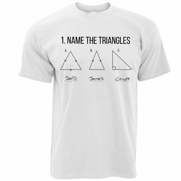 

novelty math t shirt name the triangles exam answer college teacher joke gift funny tee shirt