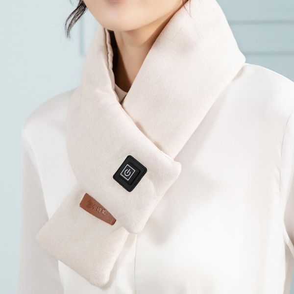 

heated scarf washable hiking portable autumn winter fast heating auto shutdown usb powered temperature control 3gears waterproof, Black